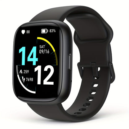 100+ Sports Smart Watches For Men Women, 1.83" HD Full Screen Touch Watch With Wireless Call, Pedometer, Fitness Tracker, Calculator, Music Control, Alexa Voice, Rechargeable Lithium Battery, USB Charging, Multi-language Supp