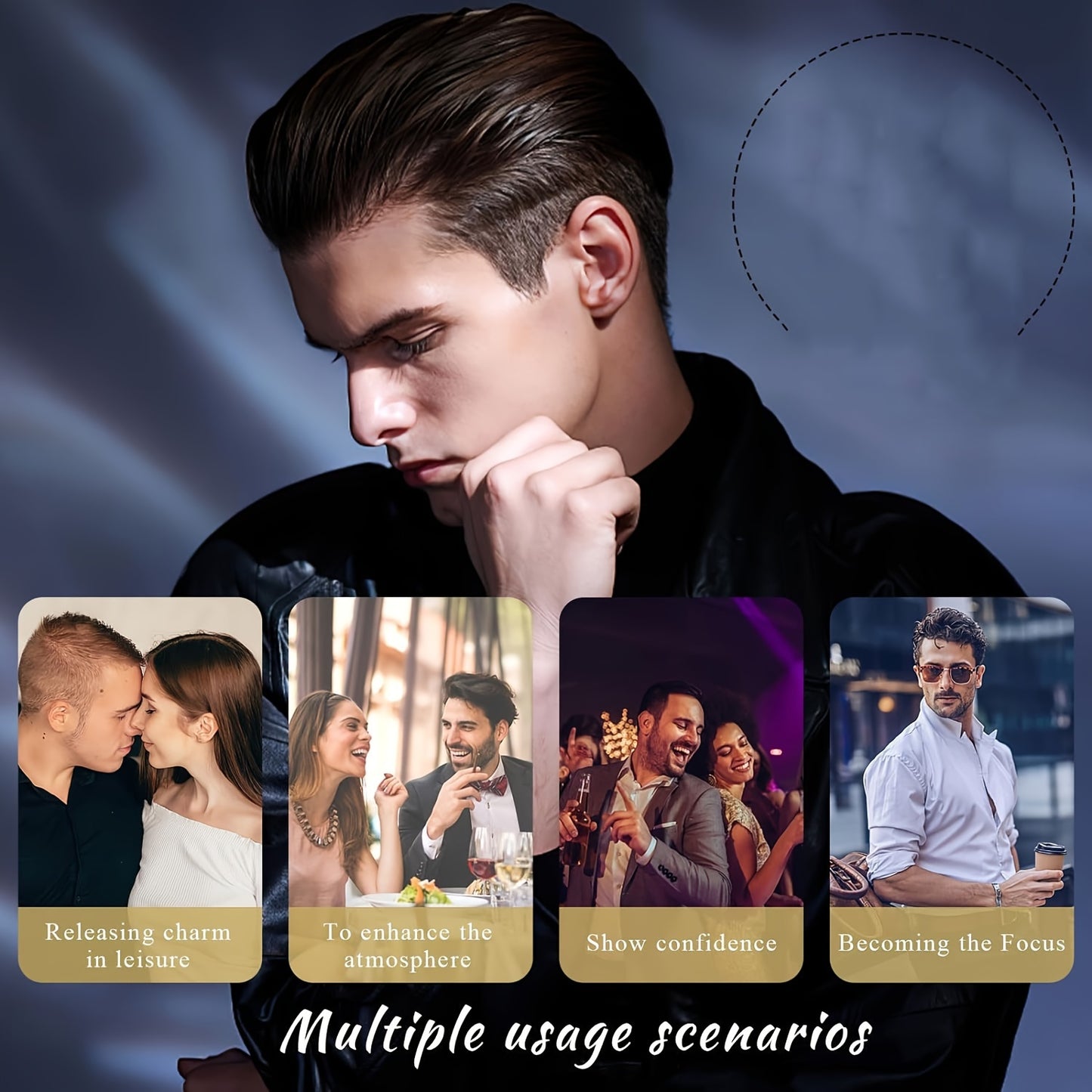 50ml Men's Poemoon Perfume Wood Fragrance Long Lasting Eau De Toilette Cologne, Casual Day or Night Scent Spray Luxury Fragrance Gift, Everyday Wear Classic Summer Beach Scent Essential Oils Fresh and Natural Arousing Partner