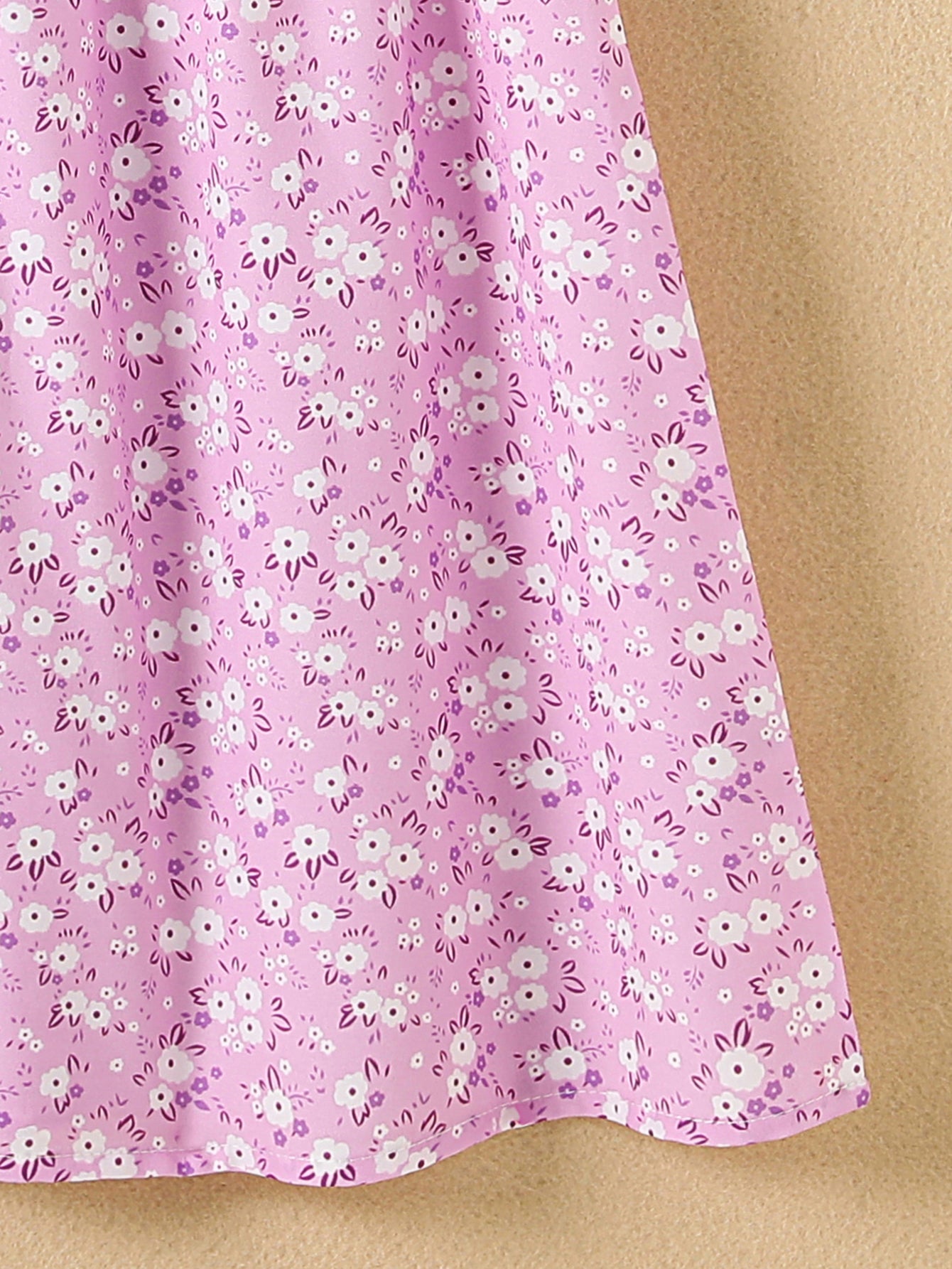 Girls' Summer Floral Princess Sundress - Sleeveless, Easy-Care, Elegant Crew Neck with Flared Hem