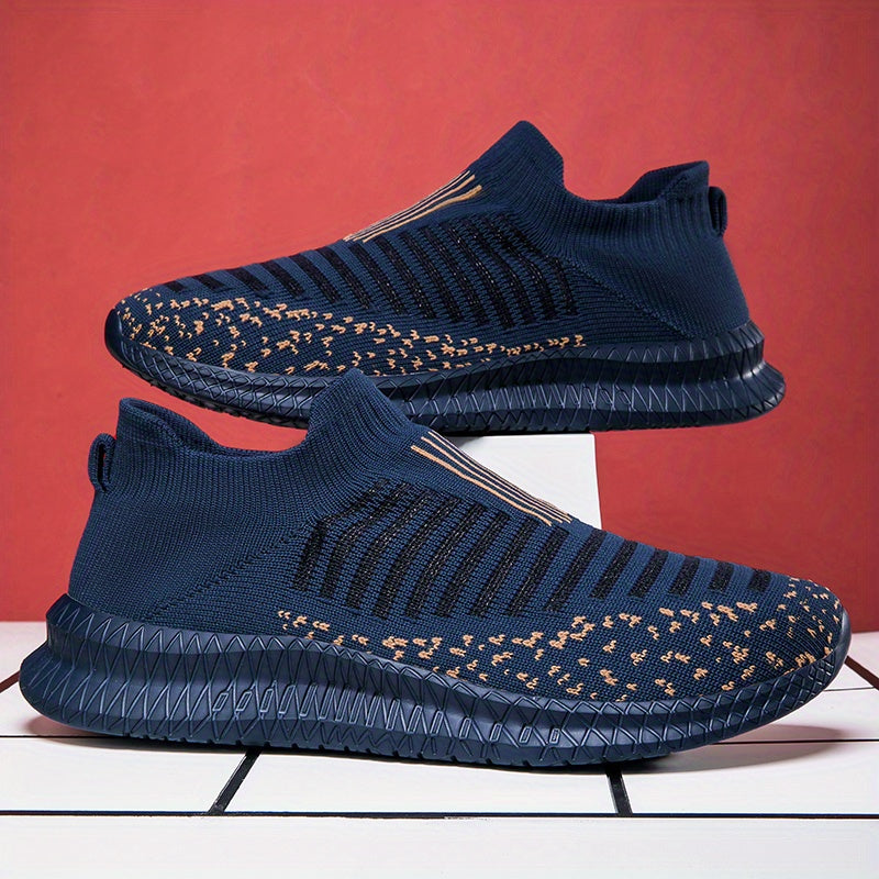 [Lightweight Breathable Running Shoes] Men's Slip On Breathable Lightweight Running Shoes, Outdoor Casual Walking Shoes Men's Sneakers