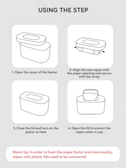 USB Wipe Warmer, Wet Wipes Dispenser, Plain Color Wipe Warmer For Travel Home Car, Large Capacity Wet Wipe Dispenser, Battery Not Included