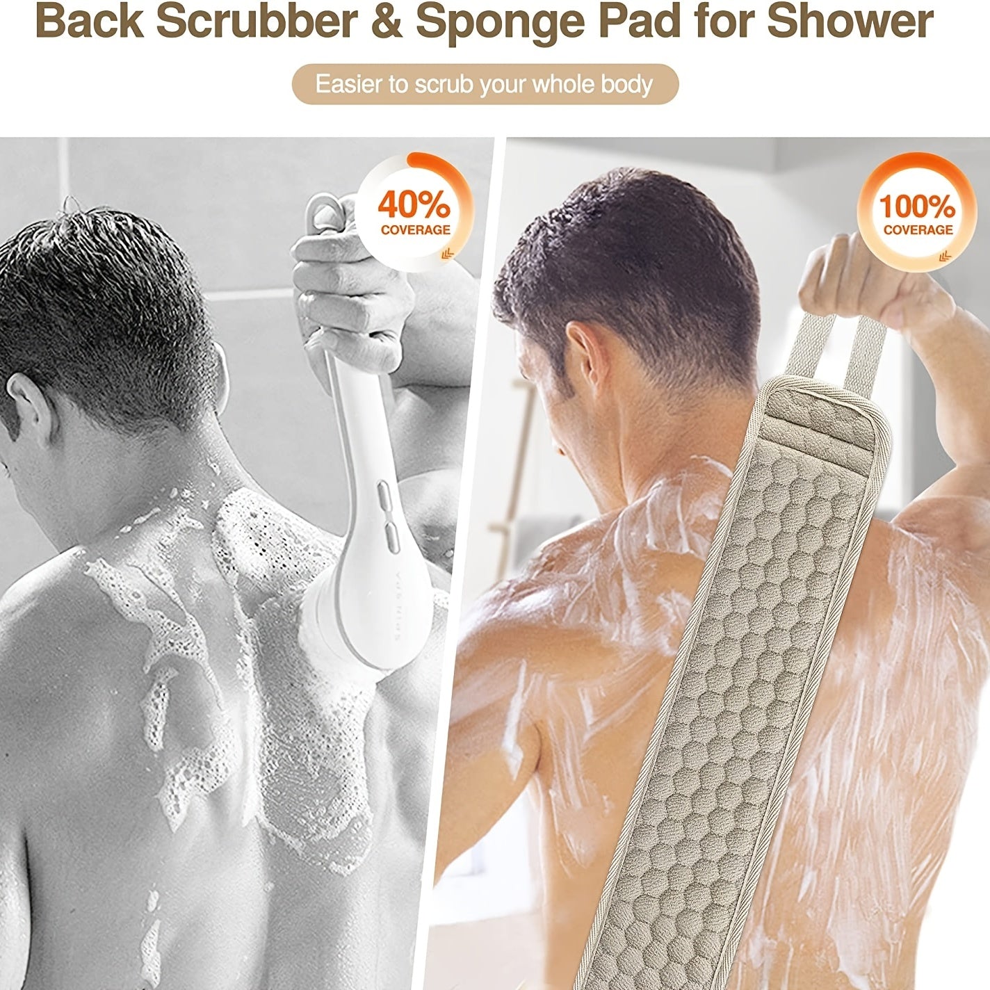 [Back Scrubber] Deep Cleansing Back Scrubber for Men and Women - Exfoliates and Relaxes Your Body in the Shower or Bath
