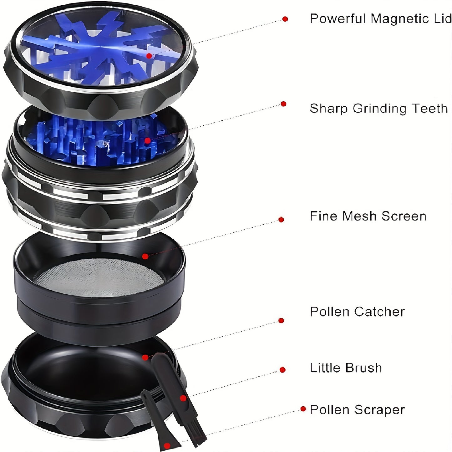 [1pc Diamond Tobacco Grinder] 1pc Multisided Diamond-shaped Tobacco Grinder, Lightweight Tobacco Grinder, Diamond-shaped Tobacco Grinding Machine 2.5 Inches