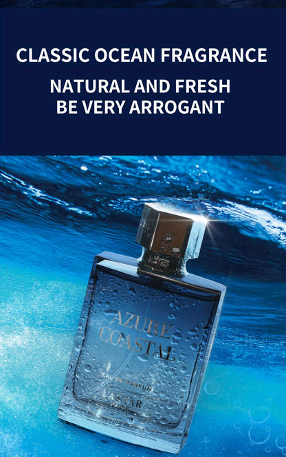 1pc Azure Coastal Cologne Perfume for Men - Long-Lasting, Durable, Gentlemanly Romance Scent with Fresh Aquatic Notes - 50ml/1.7fl.oz