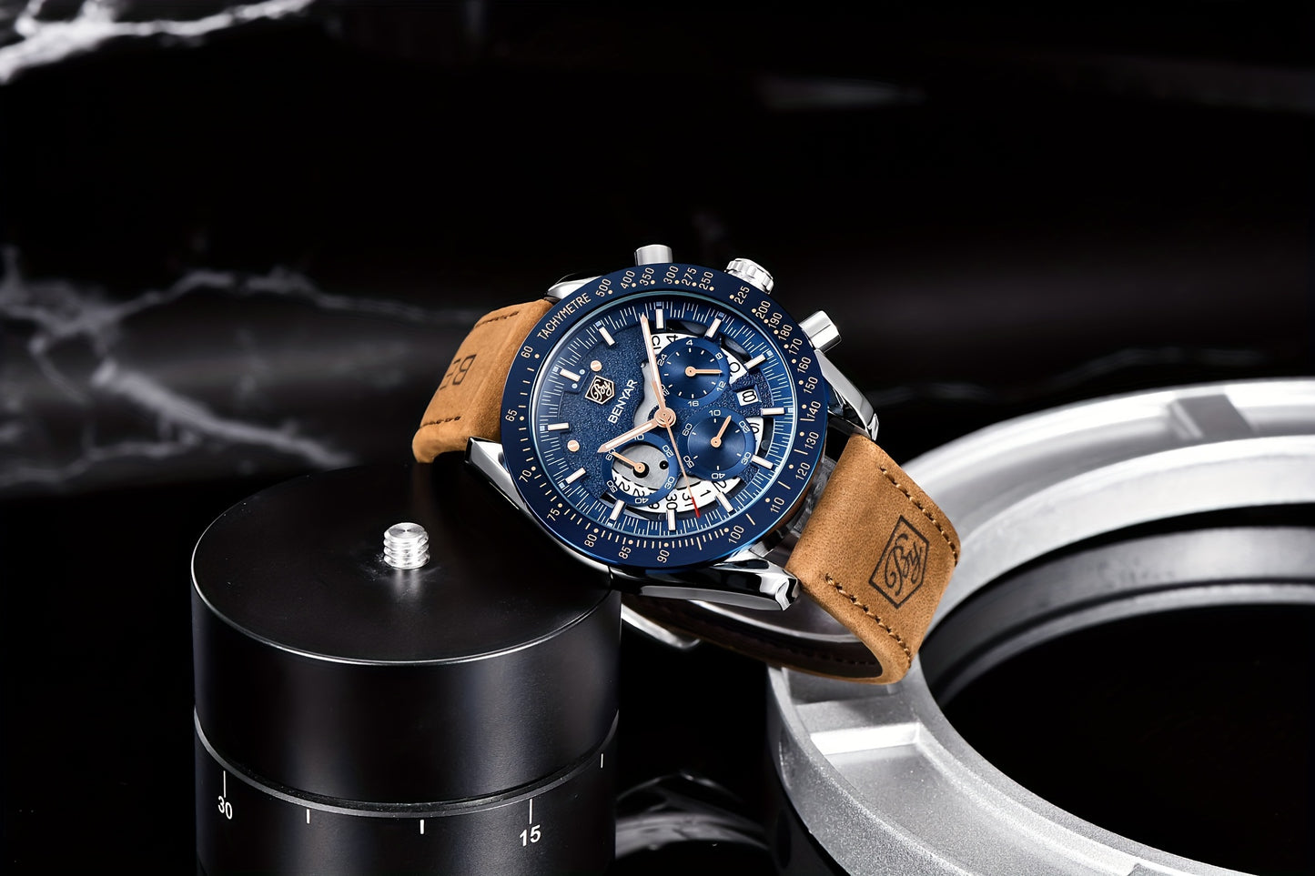 BENYAR Watches For Men Analog Quartz Chronograph Luminous Big Face Mens Watches Business Work Sport Casual Fashion Designer Dress Men'S Wrist Watches Elegant Gift For Men