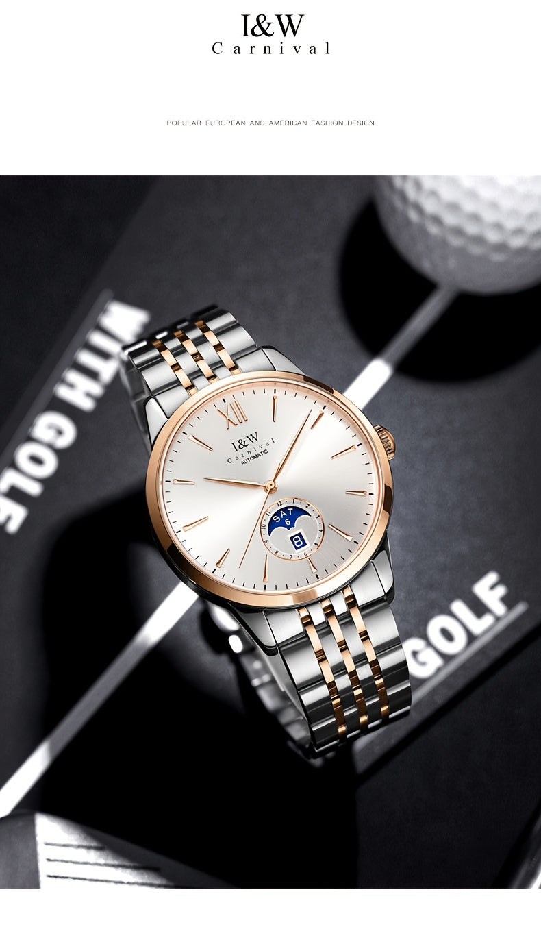 Carnival high-end brand mechanical watches for men stainless steel sapphire mirror fashion sports watches for men holiday gifts